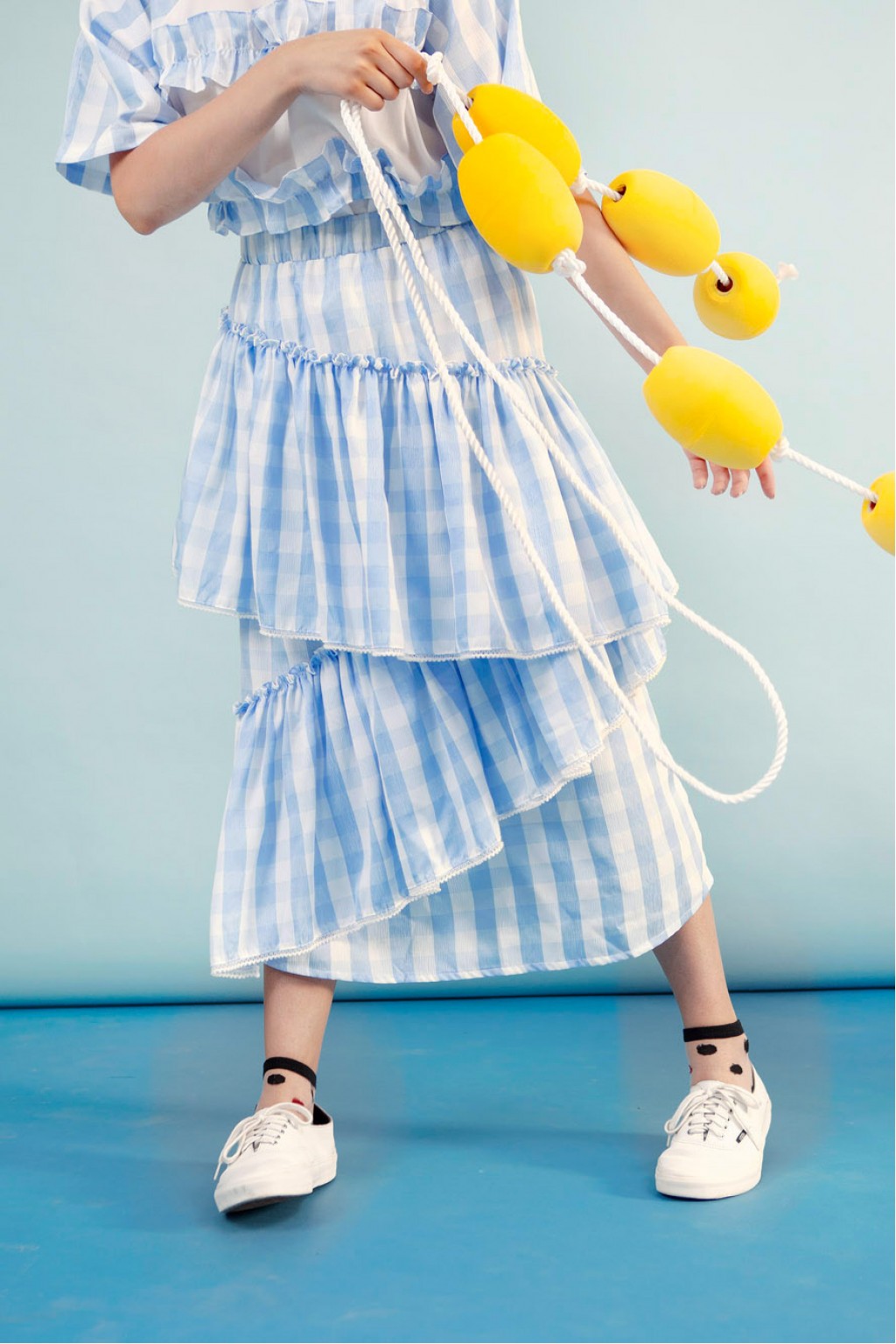 BIRGIT SKIRT LIGHT BLUE CHECKS